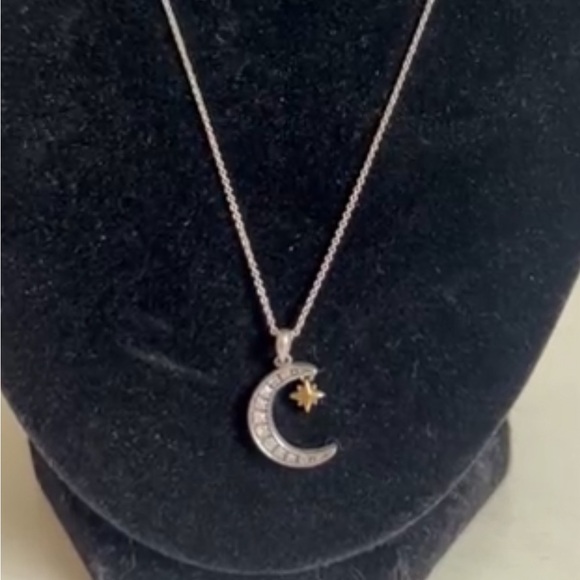 $250 Diamond Crescent Moon & Star 20" Pendant Necklace - Picture 5 of 5